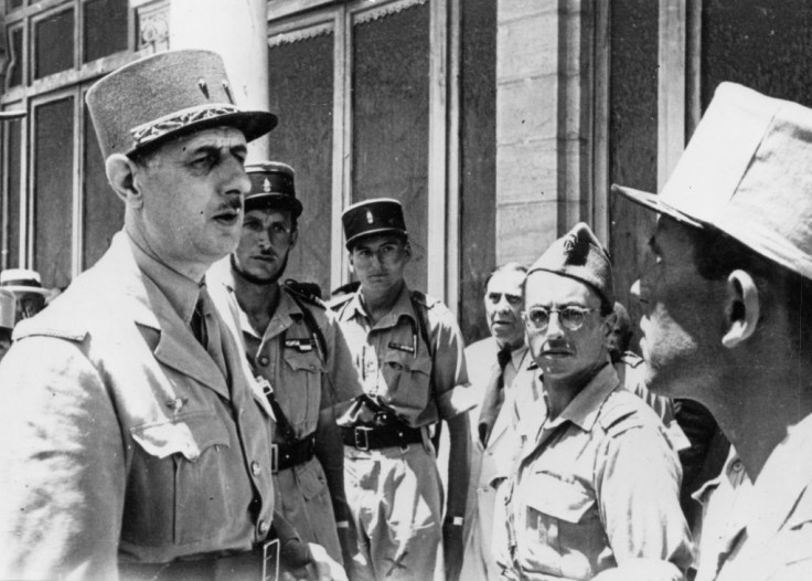 French Resistance leader Charles de Gaulle, left, with Germain pictured in the centre