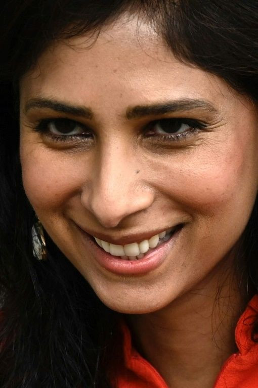 IMF chief economist Gita Gopinath speaks during an interview with AFP, where she said energy prices should begin to retreat early next year