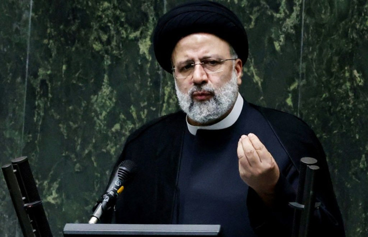 Iran's President Ebrahim Raisi speaks before parliament on August 25, 2021