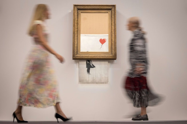 Banksy's partially shredded canvas is expected to sell for between £4-6 million ($6-8 million, 5-7 million euros)