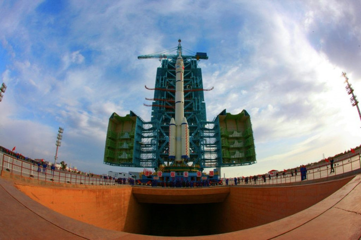 The Shenzhou-13 spacecraft is transported to the launching area at the Jiuquan Satellite Launch Centre in China's northwestern Gansu province