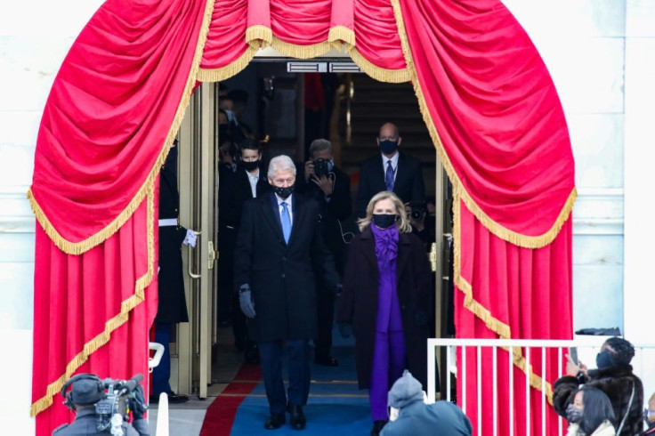 Bill Clinton with Hillary at the inauguration of Joe Biden as president on January 20, 2021