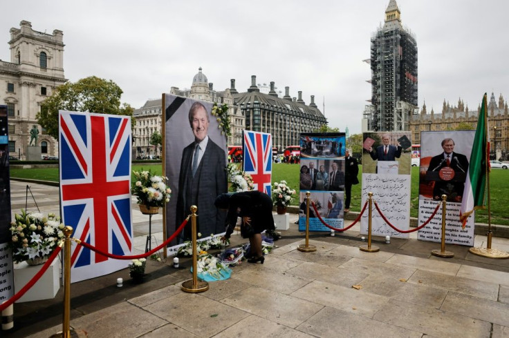 Tributes to Amess were left in Parliament Square