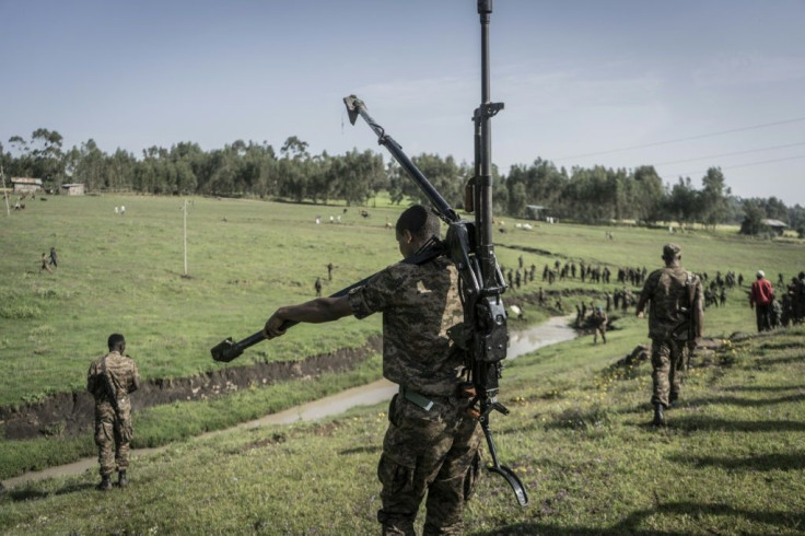 Members of Ethiopia's National Defence Force are pictured during training exercises in Amhara in September