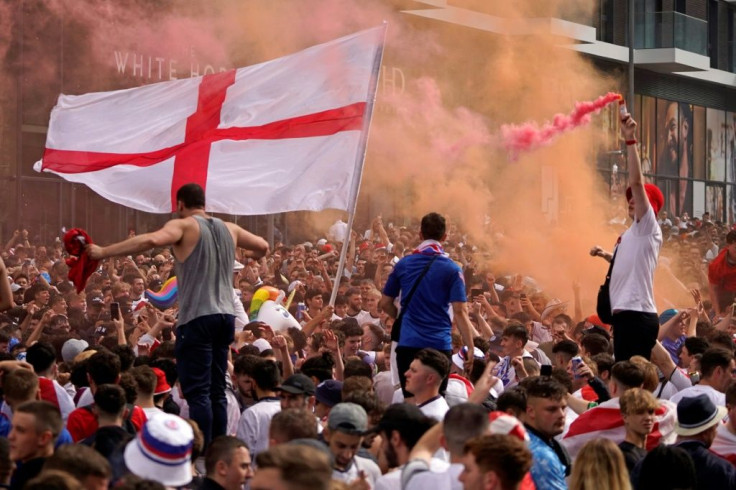 England fans outside Wembley ahead of the Euro 2020 final