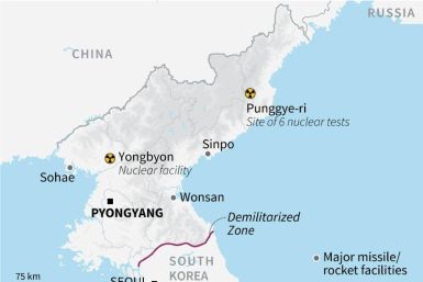 Major missile and nuclear sites in North Korea.