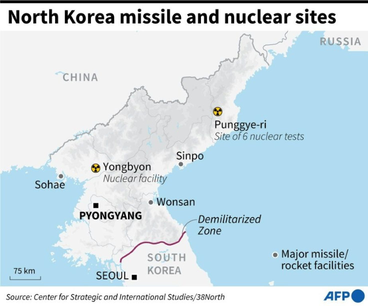 Major missile and nuclear sites in North Korea.