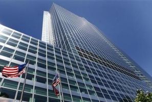 The Goldman Sachs building at 200 West Street is seen in New York