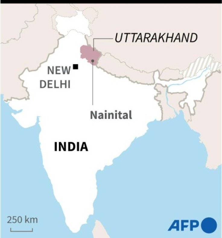 Map locating India's Uttarakhand state where the death toll form landslides and flash floods jumped to more than 40, officials said on Tuesday October 19