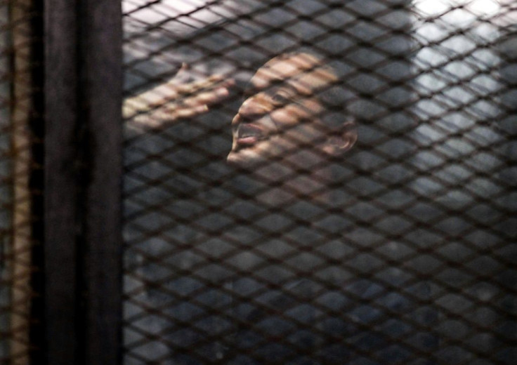 The poetry of Egyptian activist Ahmed Douma, seen here during a trial hearing in January 2019, was briefly exhibited at this year's Cairo book fair before being pulled