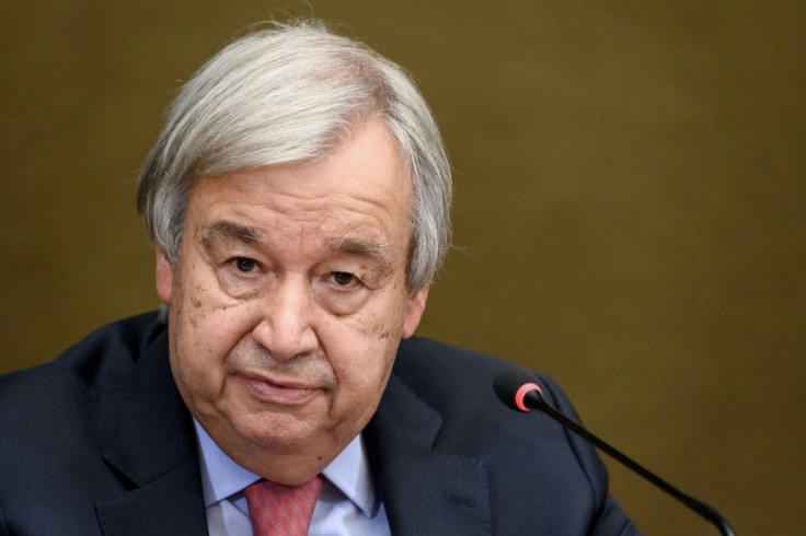 United Nations Secretary-General Antonio Guterres, pictured in September 2021, said the rights of women are being violated or eliminated altogether in Myanmar, Ethiopia, Yemen and other parts of the world.