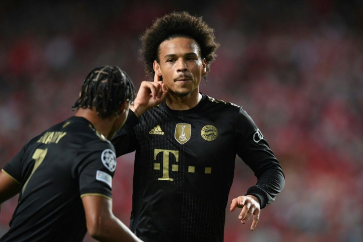 Winger Leroy Sane scored twice for Bayern Munich at Benfica on Wednesday