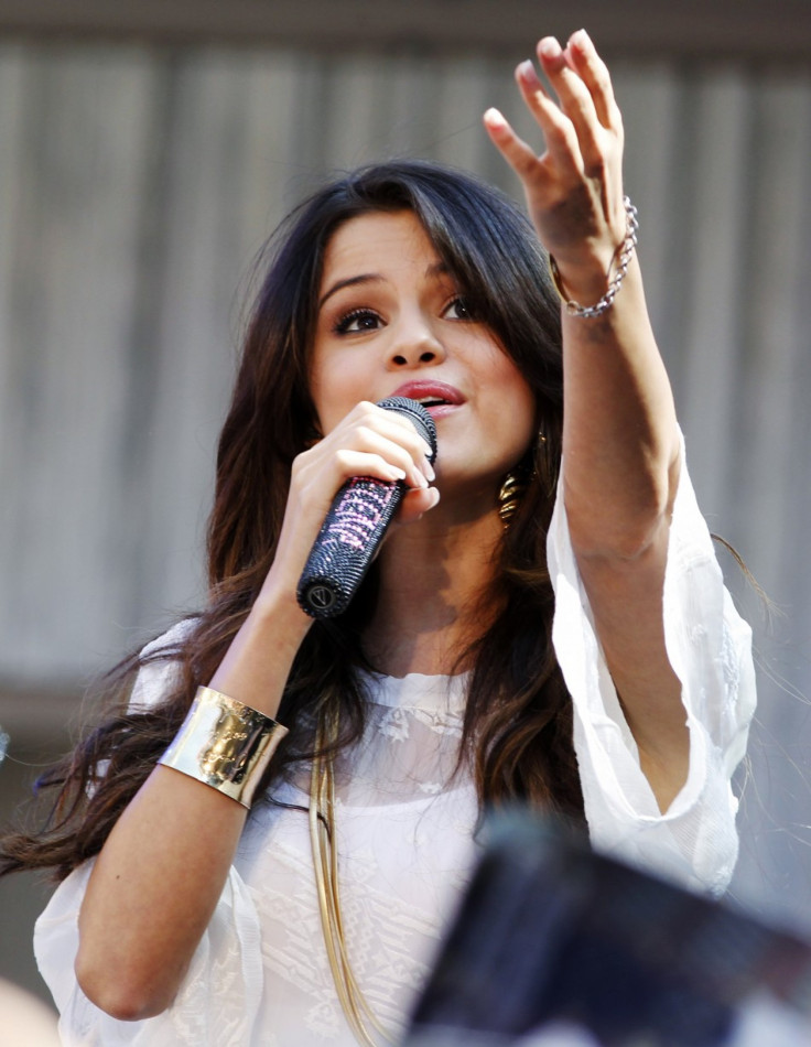 Gomez performs at the Santa Monica Place mall promoting her new movie in Santa Monica