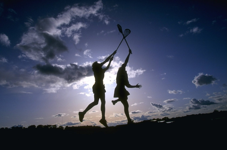 Players in action during the women's World Lacrosse Championships in Edinburgh, Scotland.