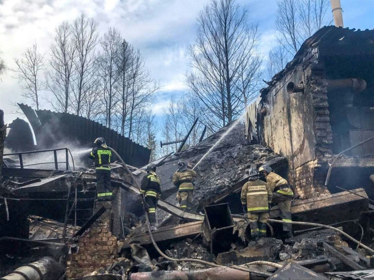 Russia's emergencies ministry said the fire could have broken out as a result of "violations of technological processes and safety measures"