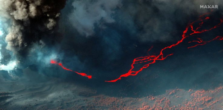The lava has burnt its way across huge swathes of land on the western side of La Palma