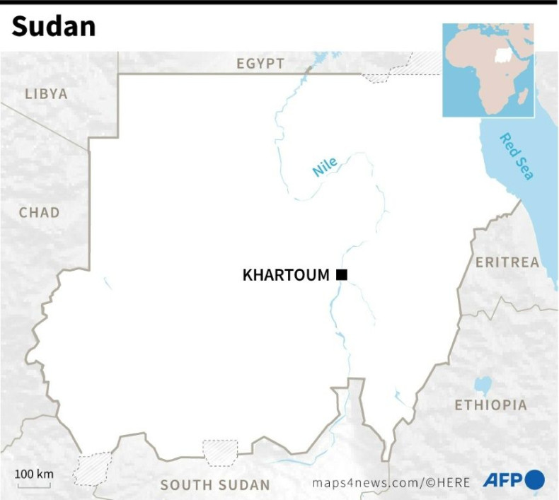Map of Sudan locating the capital Khartoum