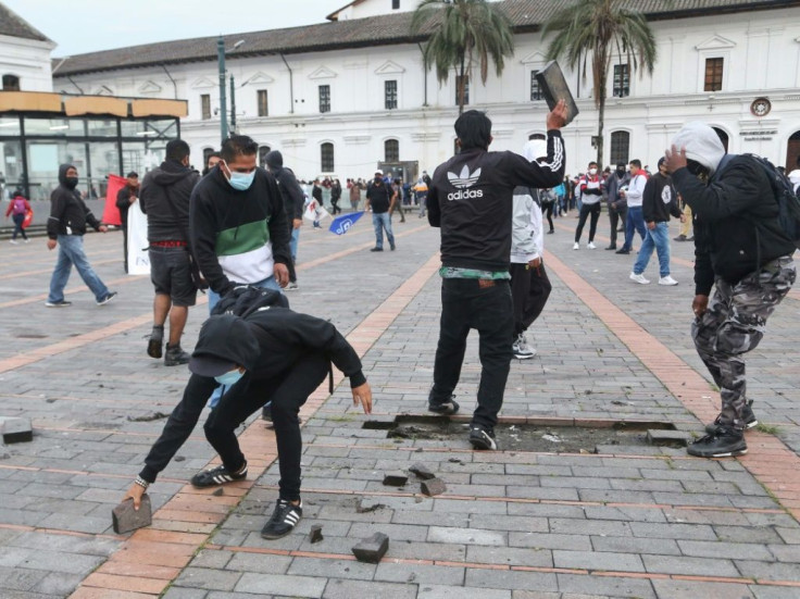 Officials said about 1,500 indigenous people, students and workers marched in the capital Quito