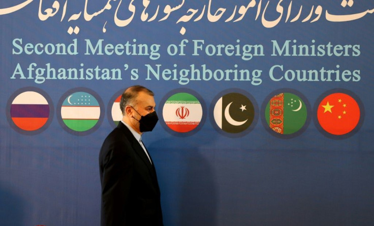 Iranian Foreign Minister Hossein Amir-Abdoulahian attends the multilateral conference on Afghanistan, in Tehran on October 27, 2021