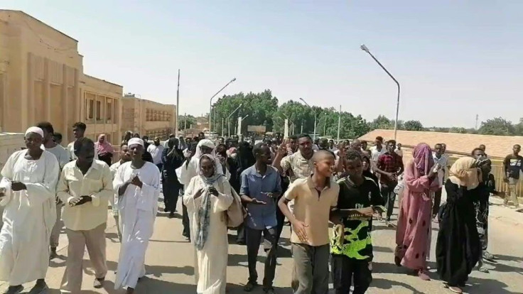 Sudanese protesters rally in the northeast Sudanese region of Atbara, as demonstrations against the military coup continue.