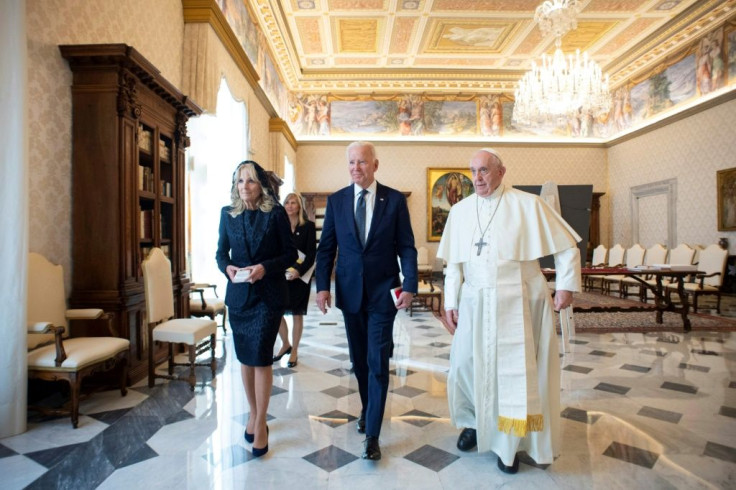 Biden said the meeting, part of which was with his wife Jill, left, had been "an honour"