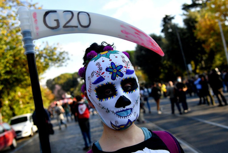 As the G20 leaders met, hundreds of climate protesters gathered in Rome to demand tougher action