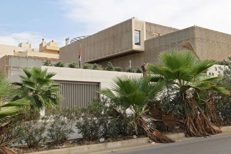The UAE embassy in Beirut pictured after the government in Abu Dhabi said it was withdrawing its diplomats from Lebanon in "solidarity" with Saudi Arabia amid a row over a Lebanese minister's criticism of the Saudi-led military intervention in Yemen