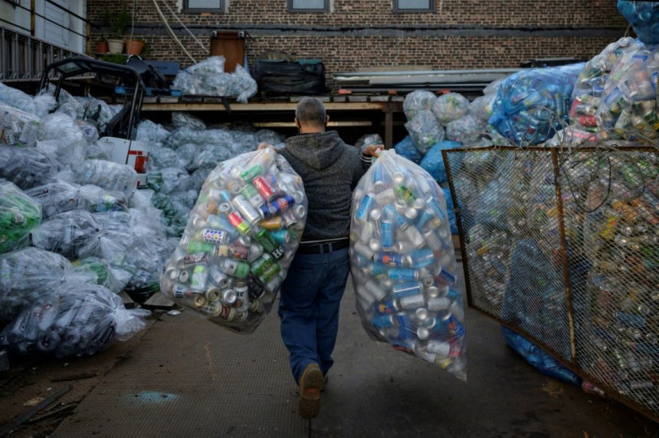 'Canner's exchange bottles and cans for five cents each at New York's recycling centers like this one seen here on October 18, 2021