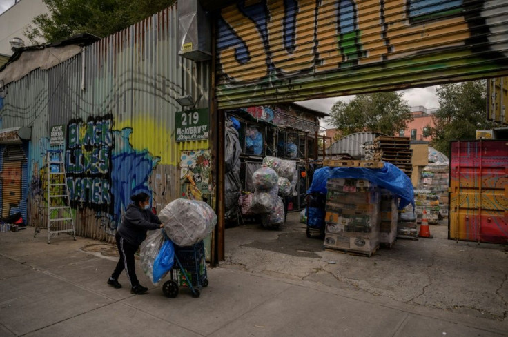 The entrance to the "Sure We Can" recycling center in Brooklyn on October 27, 2021