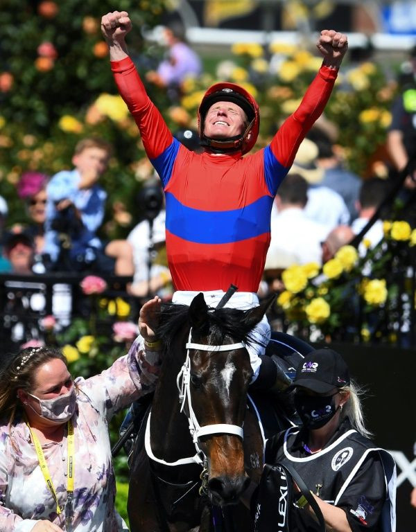 Jockey James McDonald was ecstatic at winning.
