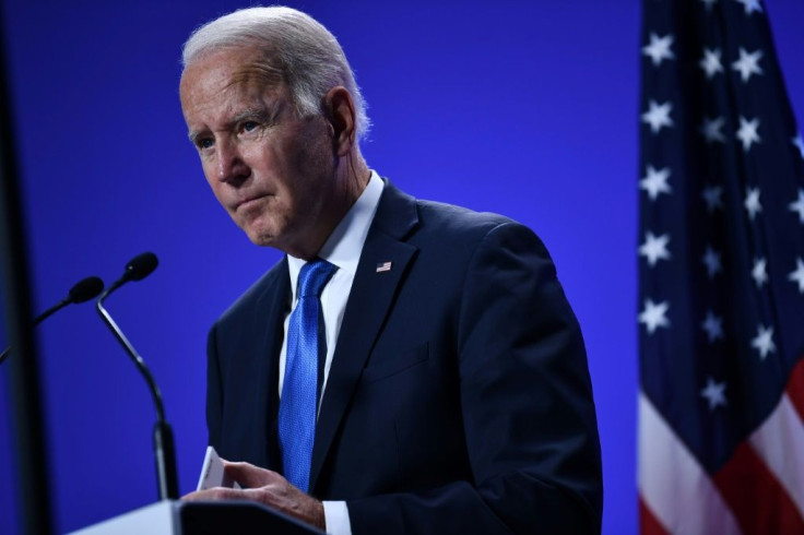 US President Joe Biden addresses a press conference at the COP26 UN Climate Change Conference in Glasgow