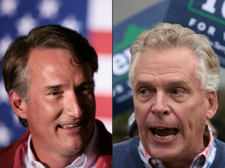 Virginia Republican gubernatorial candidate Glenn Youngkin (L) defeated former governor Terry McAuliffe by two points