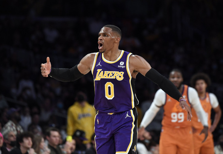 Russell Westbrook #0 of the Los Angeles Lakers