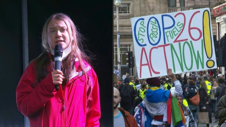 Closing a mass climate protest in Glasgow, Swedish climate campaigner Greta Thunberg says that pledges from some nations made during COP26 to accelerate their emissions cuts amounted to little more than "a two-week long celebration of business as usual an