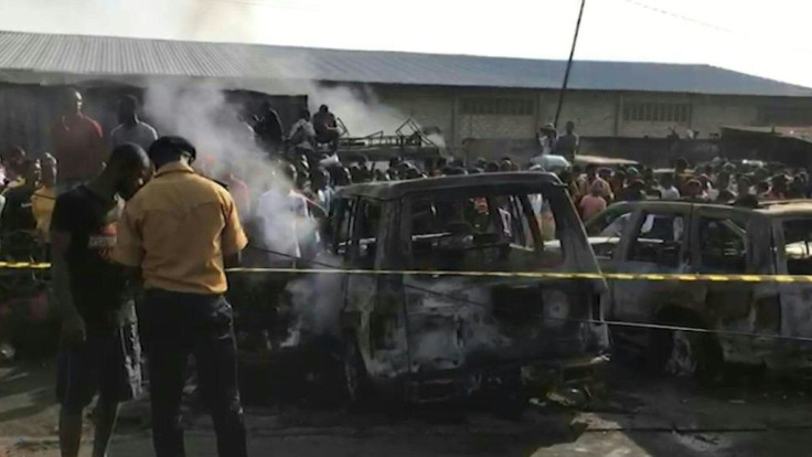 Aftermath of Sierra Leone petrol station explosion that killed 92