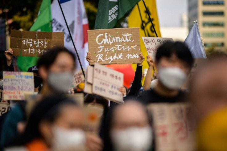 Around 500 people marched in the South Korean capital Seoul