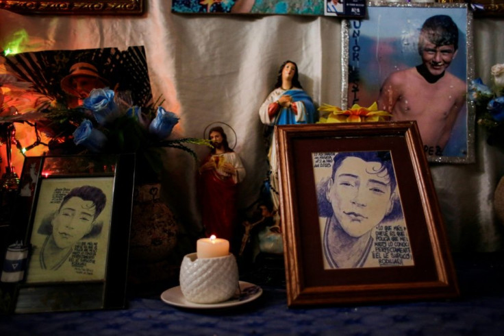 Aura Lila Lopez keeps a shrine to her son Junior Gaitan, who was shot dead during anti-government protests in Nicaragua in 2018