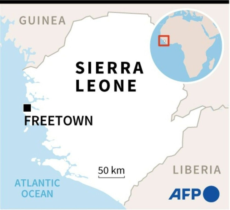 Map of Sierra Leone showing Freetown, where a massive explosion at a petrol station has killed at least 92 people