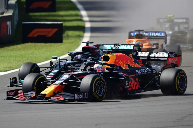 Bull's charge: Max Verstappen passed Lewis Hamilton on the first corner