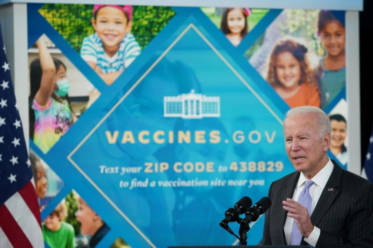 US President Joe Biden speaks on the authorization of the Covid-19 vaccine for children aged 5 to 11 in Washington, DC on November 3, 2021