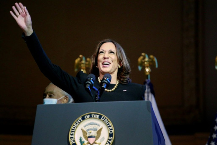 Vice President Kamala Harris, pictured in New York on November 1, 2021, will continue efforts to soothe the US relationship with France