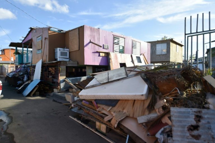 A destroyed house is seen in Juana Matos, Puerto Rico in October 2017, two weeks after the passage of Hurricane Maria