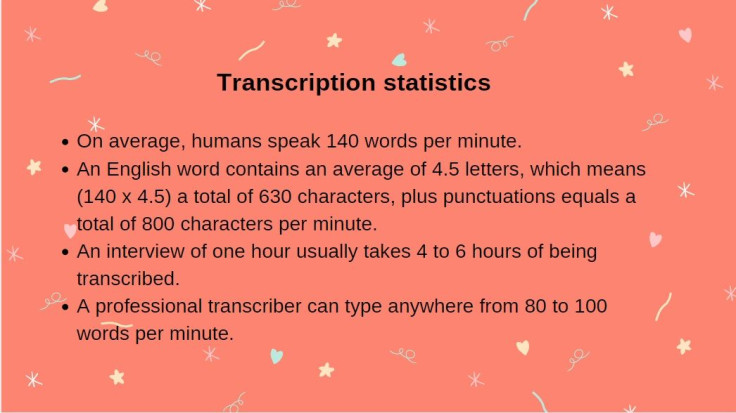 Transcription statistics