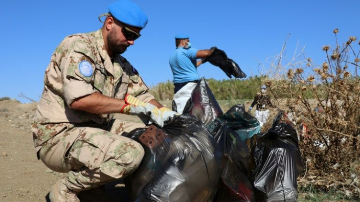 The UN works with local groups to hold periodic cleanups in the buffer zone