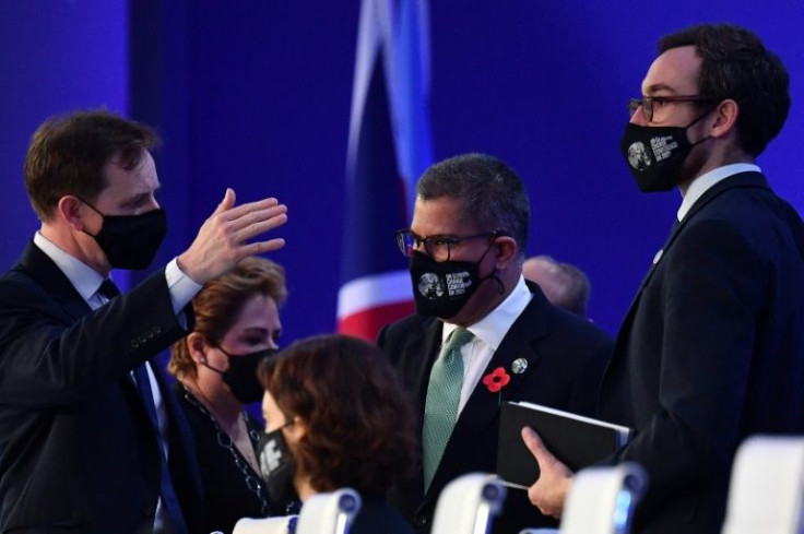 Britain's President for COP26 Alok Sharma at an informal stocktaking plenary during the COP26 UN Climate Change Conference in Glasgow