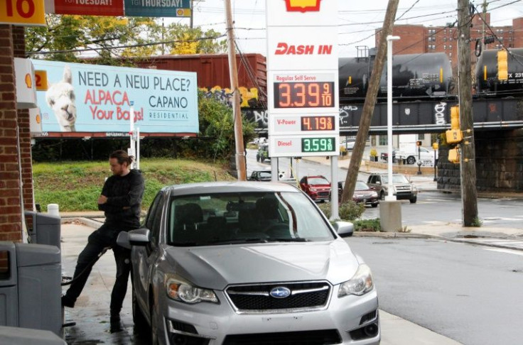 Phil Johnson gets gas in Wilmington, Delaware on November 12, 2021