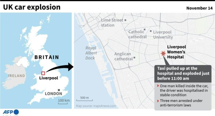 Four people men have been arrested in connection with the blast at Liverpool Women's Hospital, in which one man died