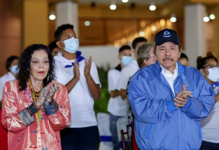 Nicaragua's President Daniel Ortega and his wife Vice-President Rosario Murillo pictured the day after his November 7 election victory