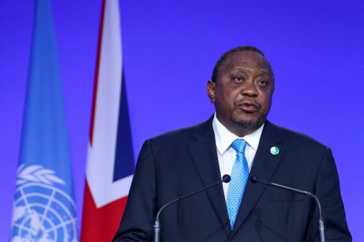 Kenya's President Uhuru Kenyatta, who has emerged as a key US ally, addresses the COP26 UN Climate Change Conference in Glasgow on November 1, 2021