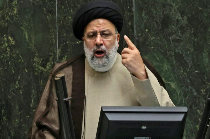 Iranian President Ebrahim Raisi addresses the parliament in Tehran on November 16, 2021